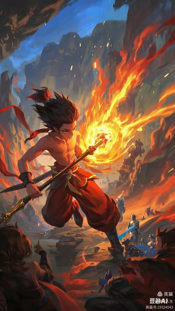 哪吒动漫场景al绘画